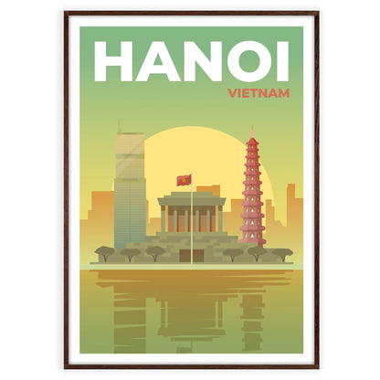 mesmerizing charm Hanoi vibrant green gray travel poster wall art stunning print essence ideal gift enthusiasts sizes A4 cm A0