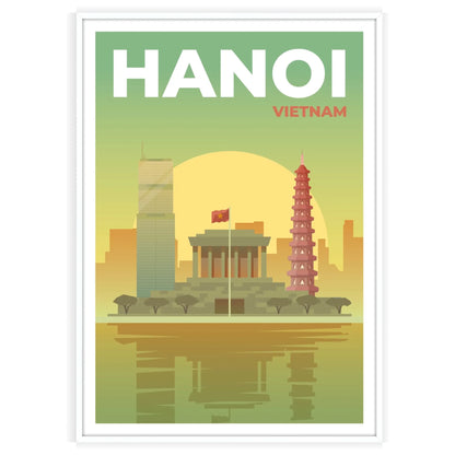 mesmerizing charm Hanoi vibrant green gray travel poster wall art stunning print essence ideal gift enthusiasts sizes A4 cm A0