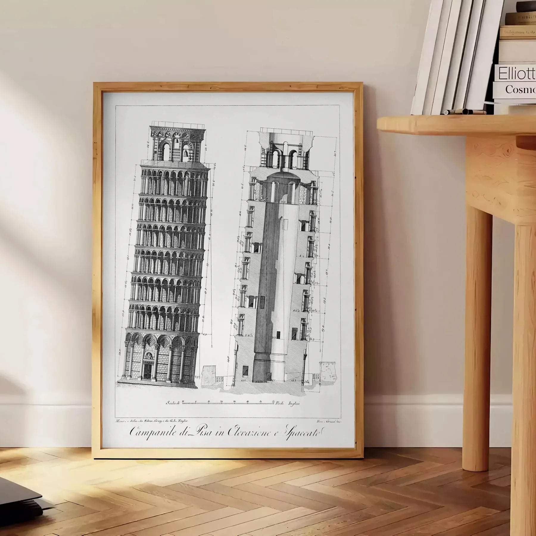 charm Italy Pisa travel poster elegant gray white tones captivating wall art perfect gift enthusiasts space timeless artwork print available alone piece