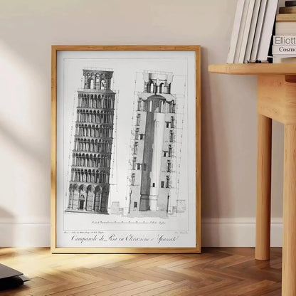 charm Italy Pisa travel poster elegant gray white tones captivating wall art perfect gift enthusiasts space timeless artwork print available alone piece