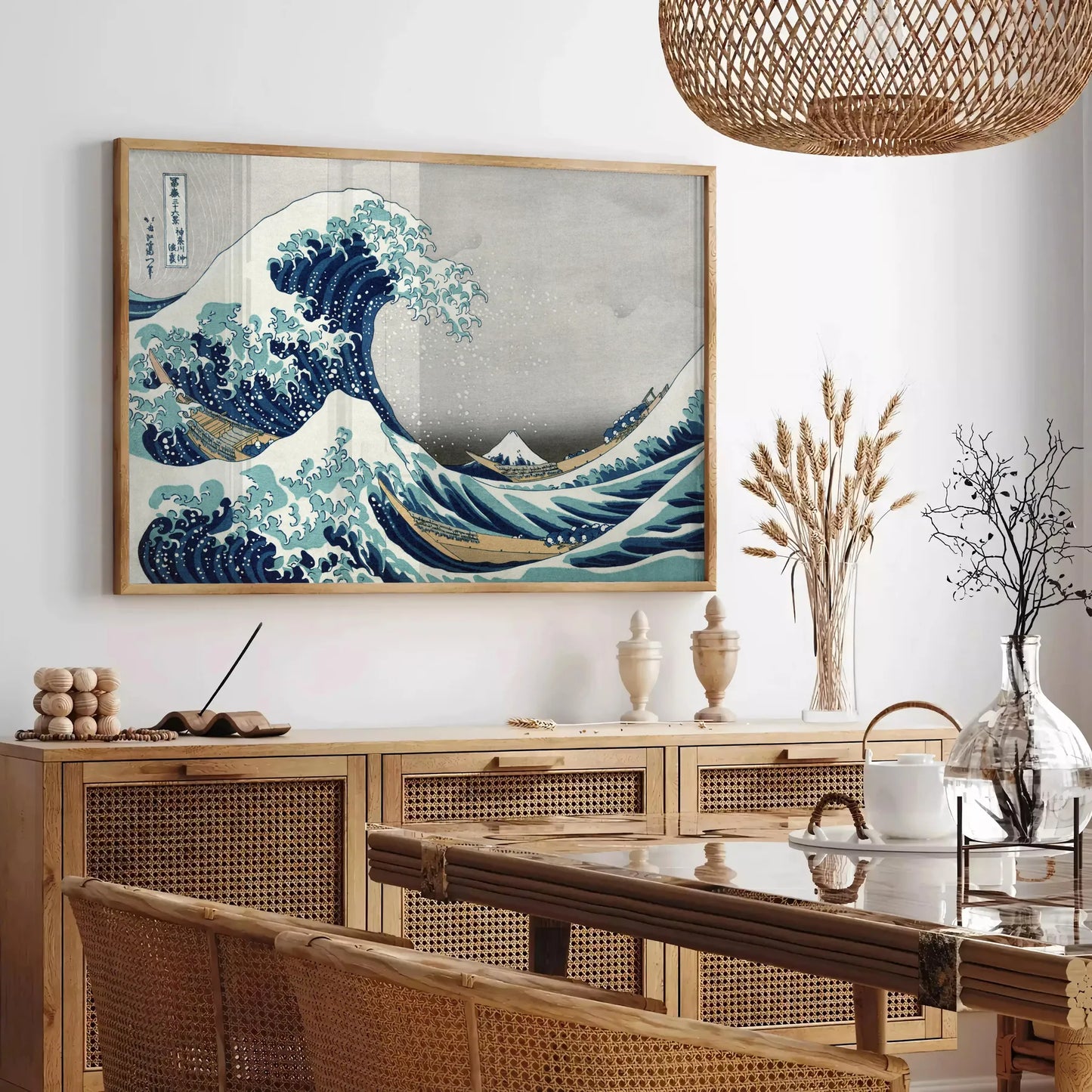 beauty Japan stunning poster serene blue gray hues wall art thoughtful gift print essence Japanese elegance style sizes A4 cm A0