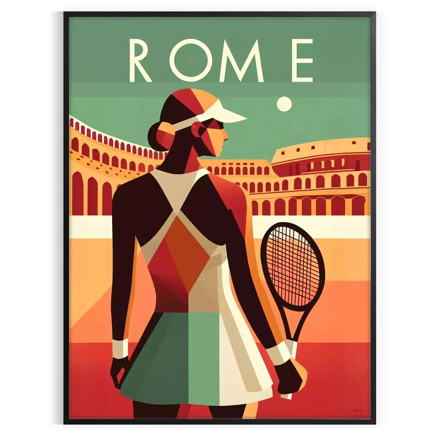 Elegant Lady Roma tennis artwork perfect for any sports enthusiast