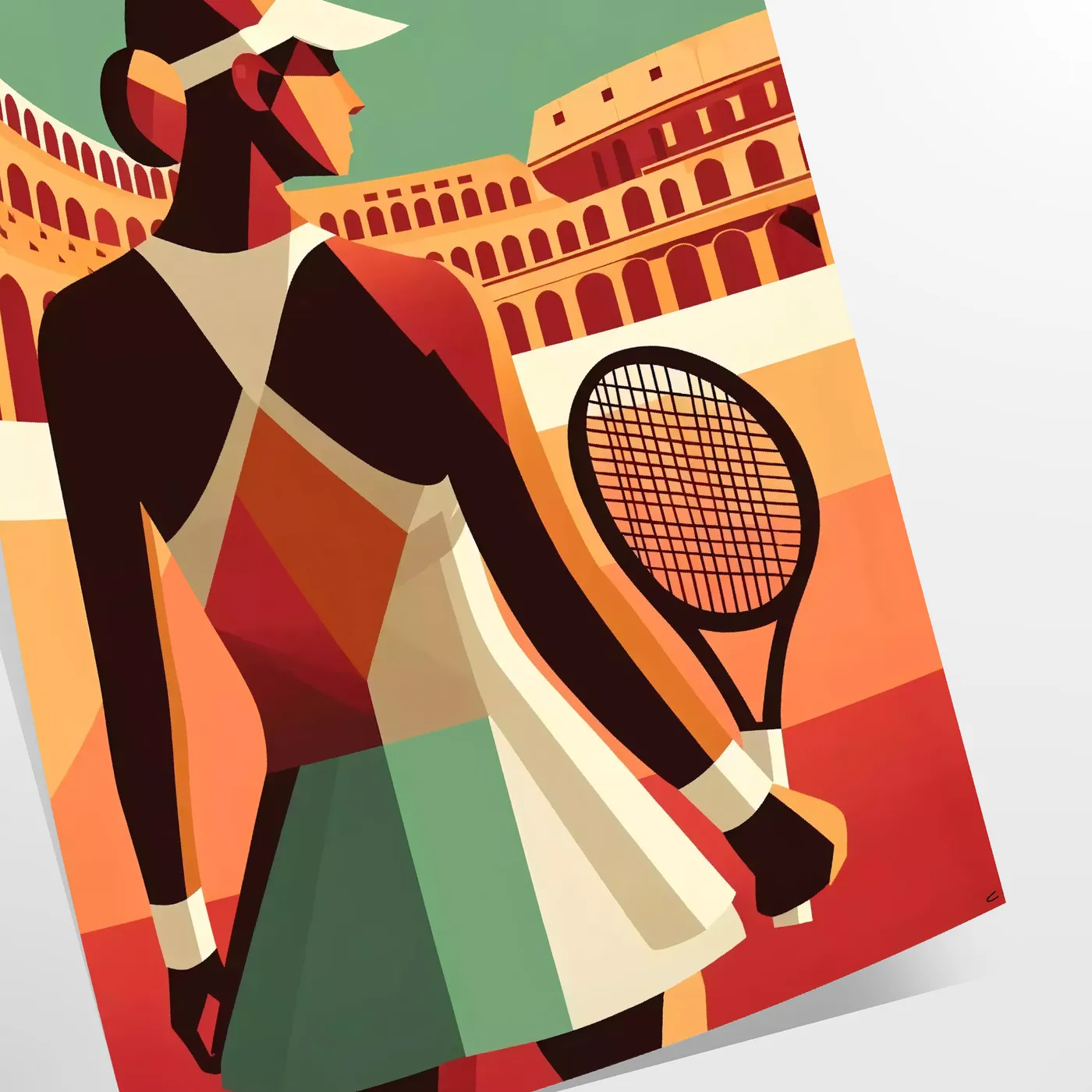 Elegant Lady Roma tennis artwork perfect for any sports enthusiast elegant living room interior framed print